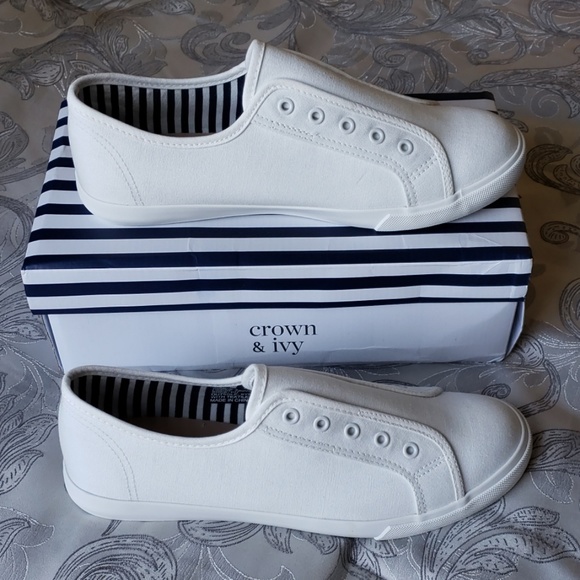 BNIB Crown & Ivy Ciera Laceless Canvas Sneaker - Picture 5 of 8
